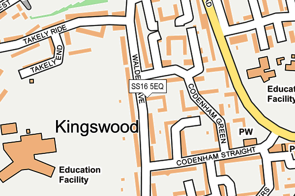 SS16 5EQ map - OS OpenMap – Local (Ordnance Survey)