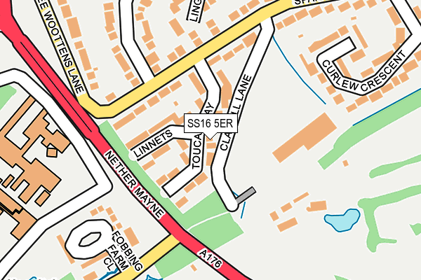 SS16 5ER map - OS OpenMap – Local (Ordnance Survey)