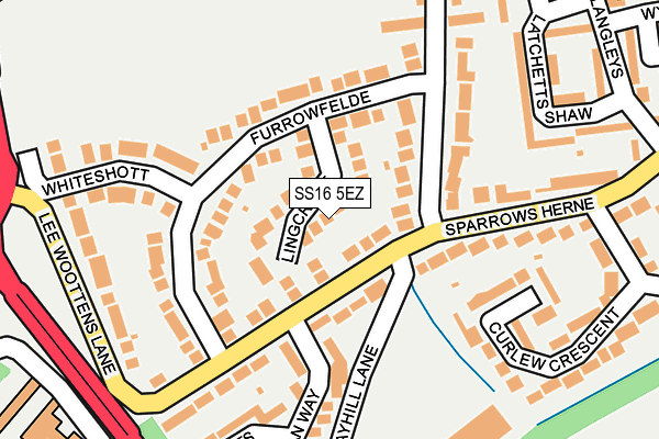 SS16 5EZ map - OS OpenMap – Local (Ordnance Survey)