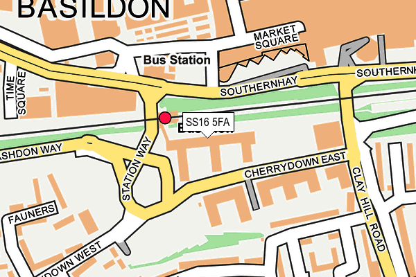 SS16 5FA map - OS OpenMap – Local (Ordnance Survey)