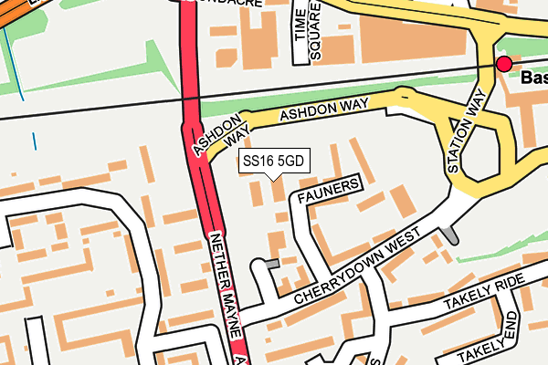 SS16 5GD map - OS OpenMap – Local (Ordnance Survey)