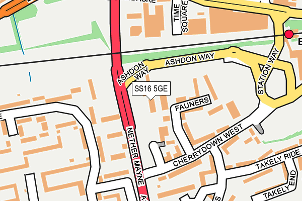 SS16 5GE map - OS OpenMap – Local (Ordnance Survey)