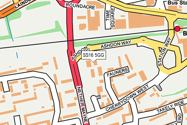 SS16 5GG map - OS OpenMap – Local (Ordnance Survey)