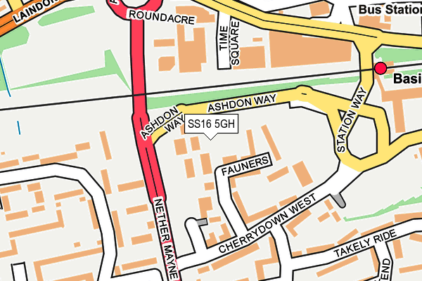 SS16 5GH map - OS OpenMap – Local (Ordnance Survey)