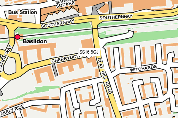 SS16 5GJ map - OS OpenMap – Local (Ordnance Survey)