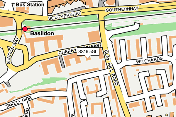 SS16 5GL map - OS OpenMap – Local (Ordnance Survey)