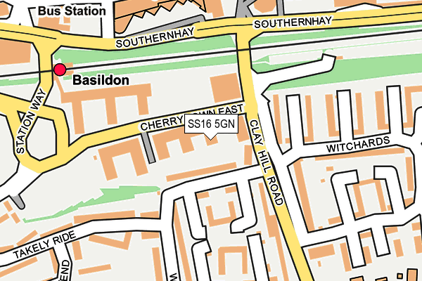 SS16 5GN map - OS OpenMap – Local (Ordnance Survey)