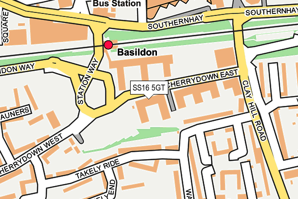 SS16 5GT map - OS OpenMap – Local (Ordnance Survey)