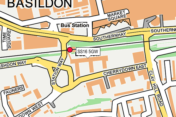 SS16 5GW map - OS OpenMap – Local (Ordnance Survey)