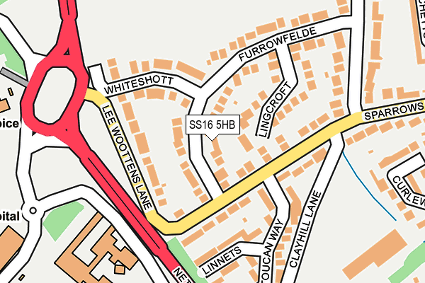 SS16 5HB map - OS OpenMap – Local (Ordnance Survey)