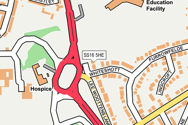 SS16 5HE map - OS OpenMap – Local (Ordnance Survey)