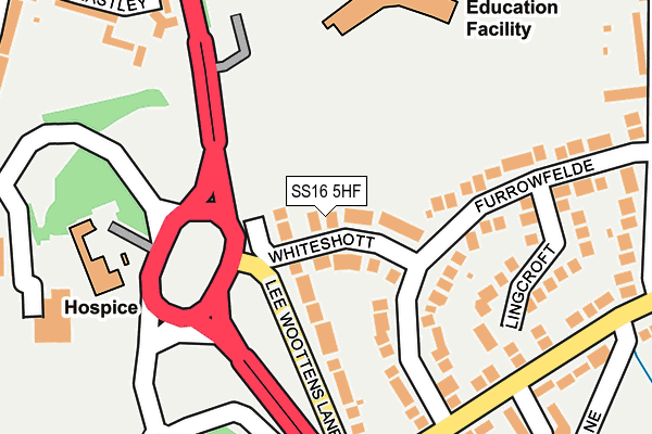 SS16 5HF map - OS OpenMap – Local (Ordnance Survey)