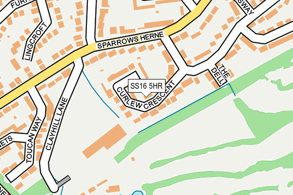 SS16 5HR map - OS OpenMap – Local (Ordnance Survey)
