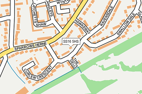 SS16 5HS map - OS OpenMap – Local (Ordnance Survey)
