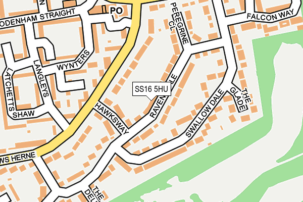SS16 5HU map - OS OpenMap – Local (Ordnance Survey)