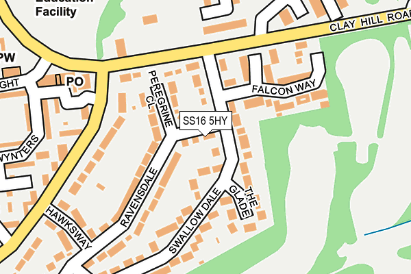 SS16 5HY map - OS OpenMap – Local (Ordnance Survey)
