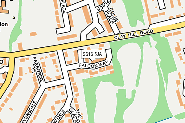 SS16 5JA map - OS OpenMap – Local (Ordnance Survey)