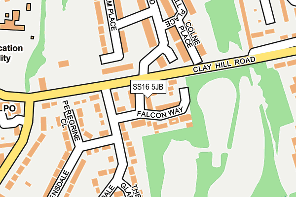 SS16 5JB map - OS OpenMap – Local (Ordnance Survey)