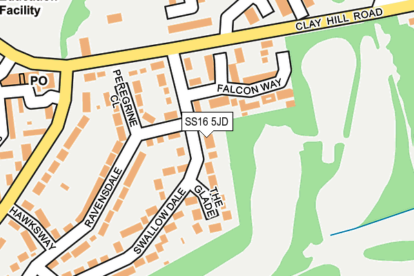 SS16 5JD map - OS OpenMap – Local (Ordnance Survey)