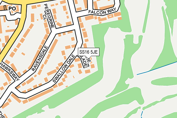 SS16 5JE map - OS OpenMap – Local (Ordnance Survey)