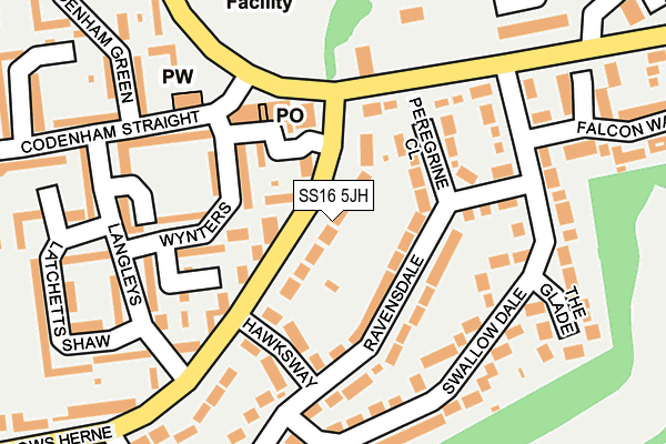 SS16 5JH map - OS OpenMap – Local (Ordnance Survey)