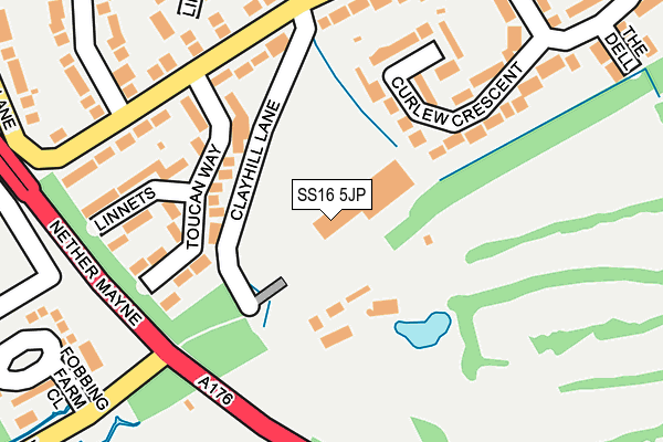 SS16 5JP map - OS OpenMap – Local (Ordnance Survey)