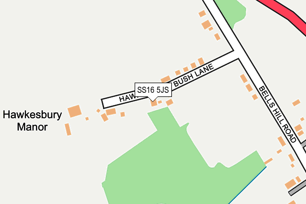 SS16 5JS map - OS OpenMap – Local (Ordnance Survey)