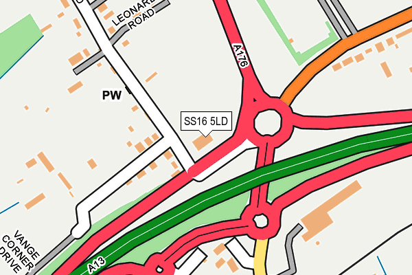 SS16 5LD map - OS OpenMap – Local (Ordnance Survey)