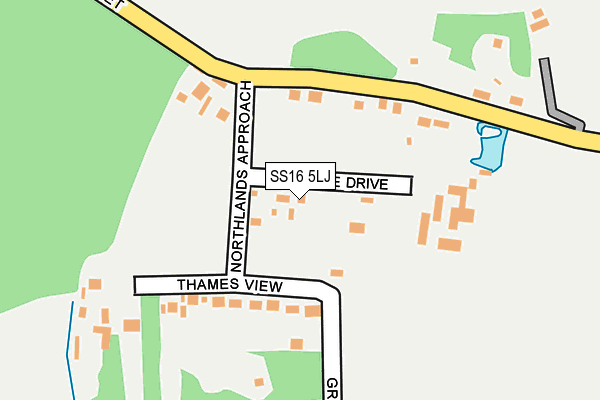 SS16 5LJ map - OS OpenMap – Local (Ordnance Survey)