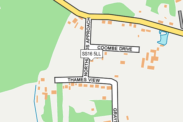 SS16 5LL map - OS OpenMap – Local (Ordnance Survey)