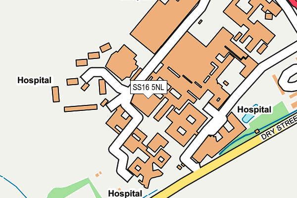 SS16 5NL map - OS OpenMap – Local (Ordnance Survey)