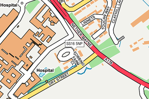 SS16 5NP map - OS OpenMap – Local (Ordnance Survey)