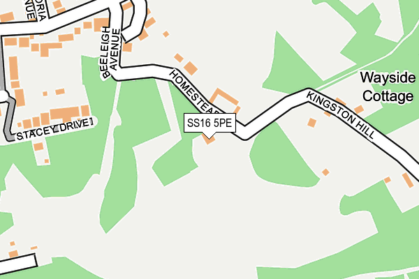 SS16 5PE map - OS OpenMap – Local (Ordnance Survey)