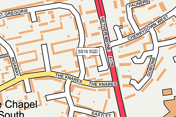 SS16 5QD map - OS OpenMap – Local (Ordnance Survey)