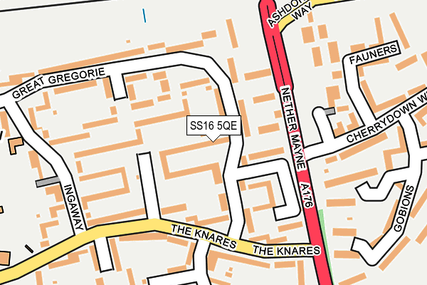 SS16 5QE map - OS OpenMap – Local (Ordnance Survey)
