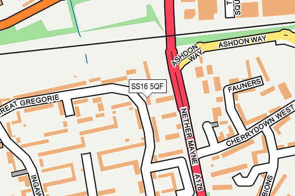 SS16 5QF map - OS OpenMap – Local (Ordnance Survey)