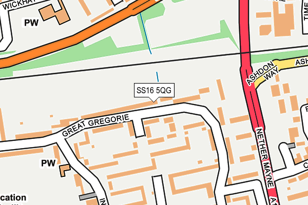 SS16 5QG map - OS OpenMap – Local (Ordnance Survey)