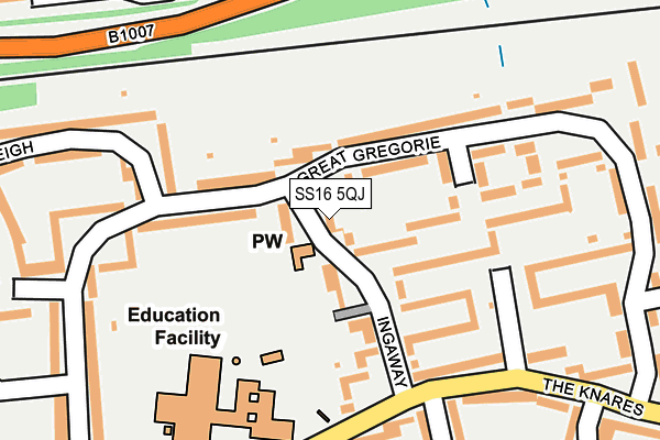 SS16 5QJ map - OS OpenMap – Local (Ordnance Survey)