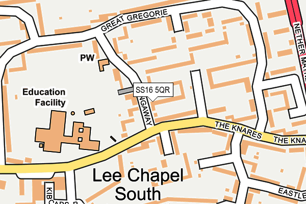 SS16 5QR map - OS OpenMap – Local (Ordnance Survey)