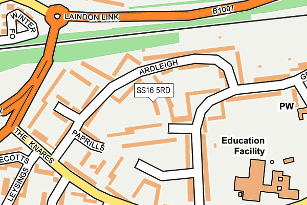 SS16 5RD map - OS OpenMap – Local (Ordnance Survey)