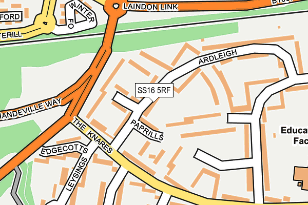 SS16 5RF map - OS OpenMap – Local (Ordnance Survey)