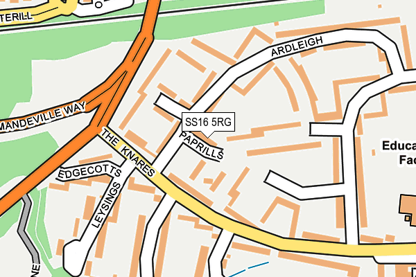 SS16 5RG map - OS OpenMap – Local (Ordnance Survey)