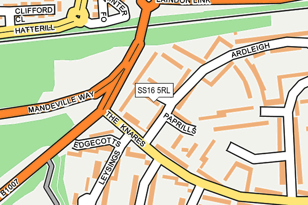SS16 5RL map - OS OpenMap – Local (Ordnance Survey)