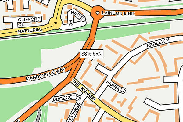 SS16 5RN map - OS OpenMap – Local (Ordnance Survey)