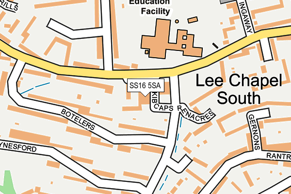 SS16 5SA map - OS OpenMap – Local (Ordnance Survey)