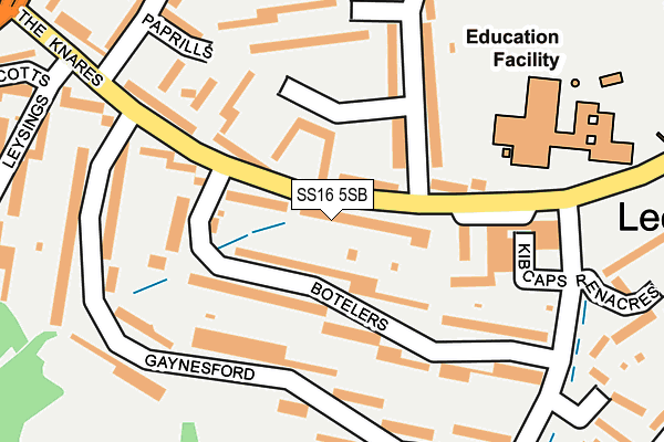 SS16 5SB map - OS OpenMap – Local (Ordnance Survey)