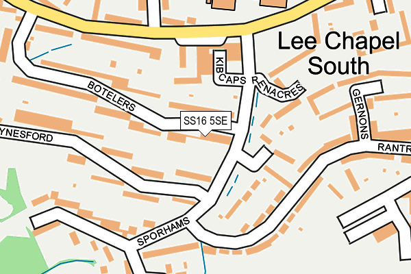 SS16 5SE map - OS OpenMap – Local (Ordnance Survey)
