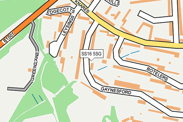 SS16 5SG map - OS OpenMap – Local (Ordnance Survey)