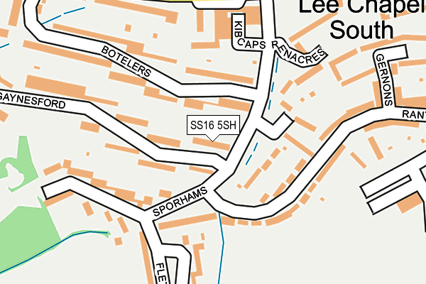 SS16 5SH map - OS OpenMap – Local (Ordnance Survey)