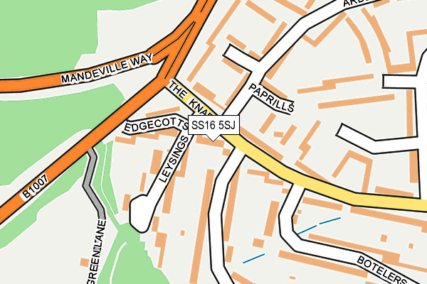 SS16 5SJ map - OS OpenMap – Local (Ordnance Survey)